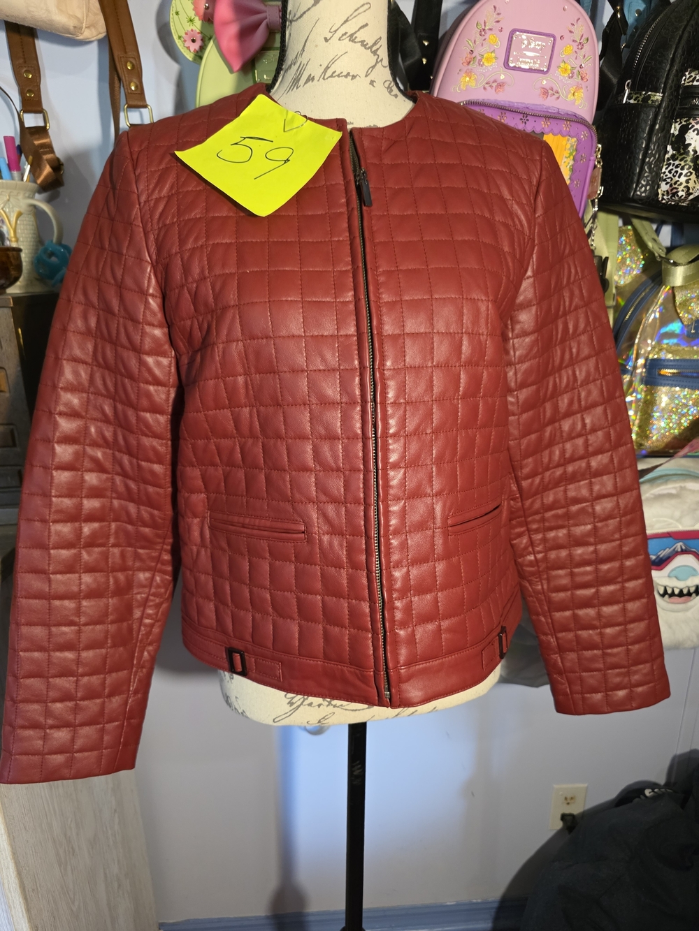 Studio 512 Red Faux Leather Jacket Size Large See Pictures